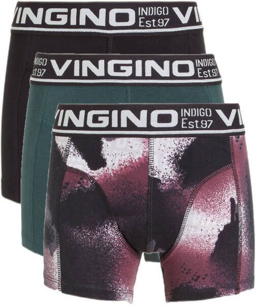 VINGINO boxershort set van 3 rood groen zwart Jongens Stretchkatoen All over print 122-128