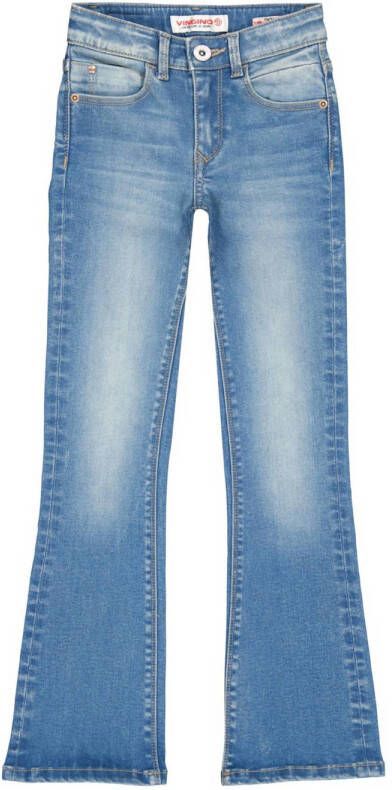 VINGINO flared jeans Briona old vintage Blauw Meisjes Katoen Effen 128