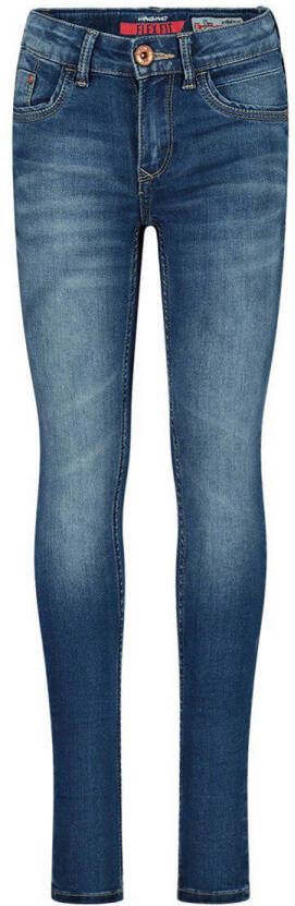 VINGINO high waist super skinny jeans Bianca mid blue wash Blauw Meisjes Stretchdenim 116