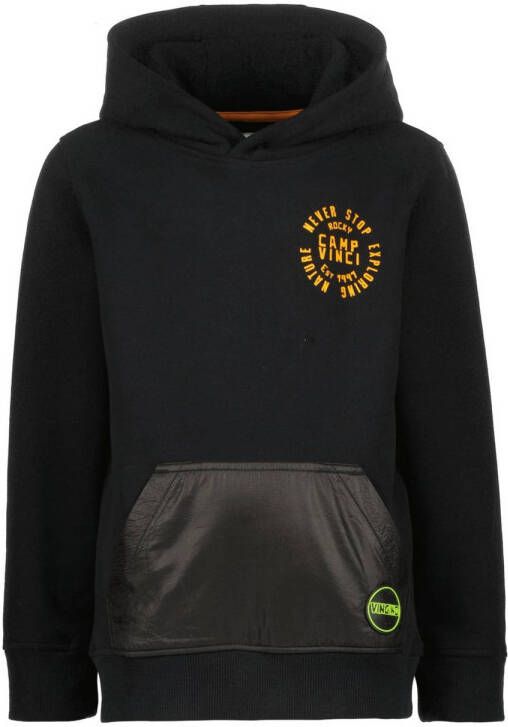 VINGINO hoodie Noell met backprint zwart Sweater Backprint 128