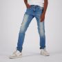 VINGINO skinny jeans APACHE mid blue wash Blauw Jongens Stretchdenim Effen 122 - Thumbnail 2