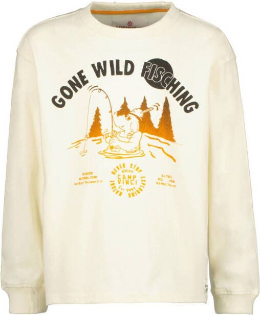 VINGINO sweater Jaff met printopdruk wit Printopdruk 140