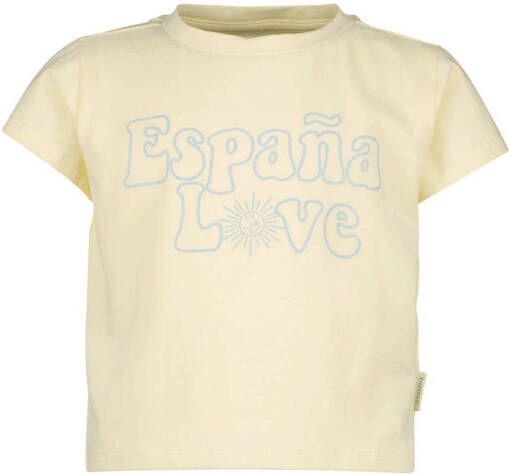 VINGINO x Senna Bellod T-shirt met tekst lichtgeel Meisjes Katoen Ronde hals 140