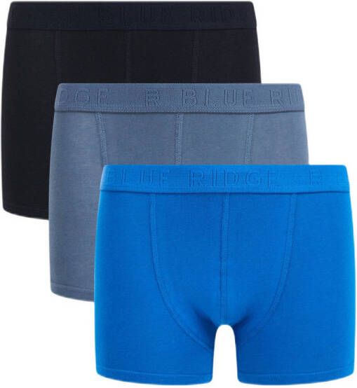 WE Fashion boxershort set van 3 zwart hardblauw Jongens Stretchkatoen 110 116