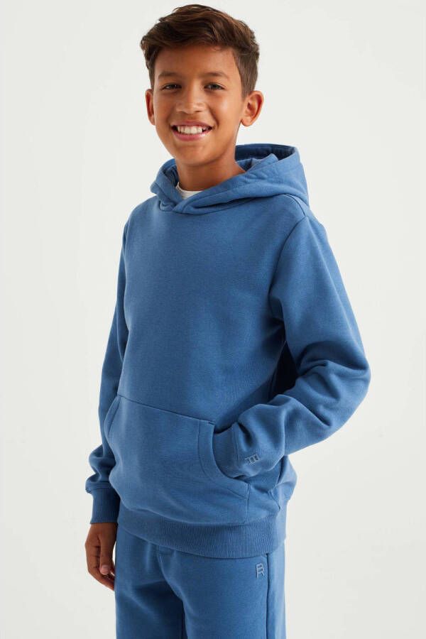 WE Fashion Blue Ridge hoodie bluestone Sweater Blauw Effen 110 116