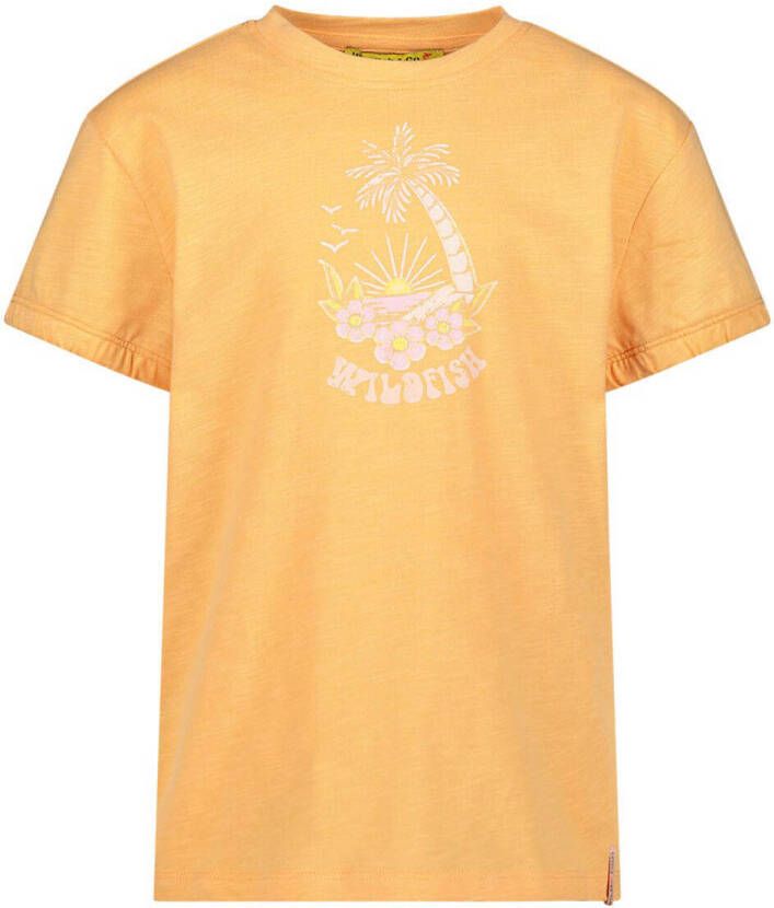 Wildfish T-shirt van biologisch katoen oranje Meisjes Katoen (biologisch) Ronde hals 104-110