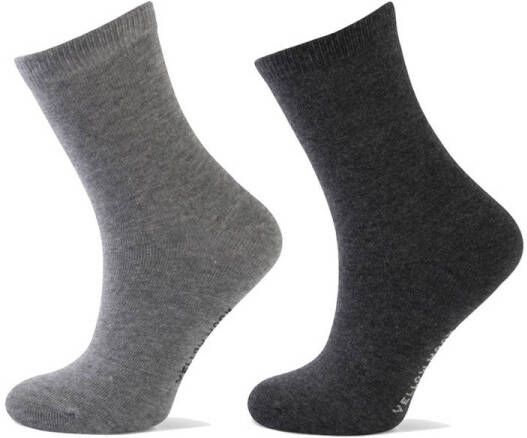 Yellow Moon sokken set van 2 grijs Katoen Effen 35-38