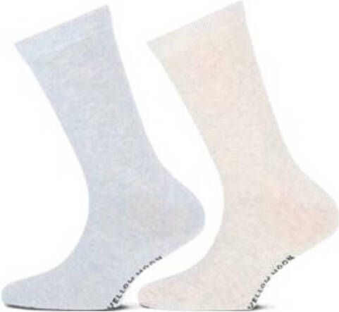 Yellow Moon sokken set van 2 lichtblauw Katoen Melée 31-34