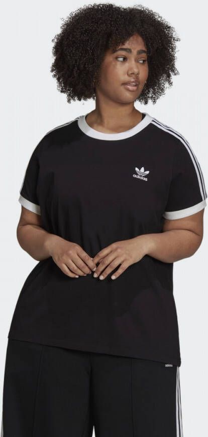 Adidas Originals Plus SIZE T-shirt met logostitching model '3 STRIPES TEE'