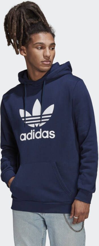 Adidas Originals Blauwe hoodie met maxi logo print Blue Heren