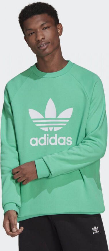 Adidas Groen Wit Lichtgewicht Crewneck Sweatshirt Green Heren