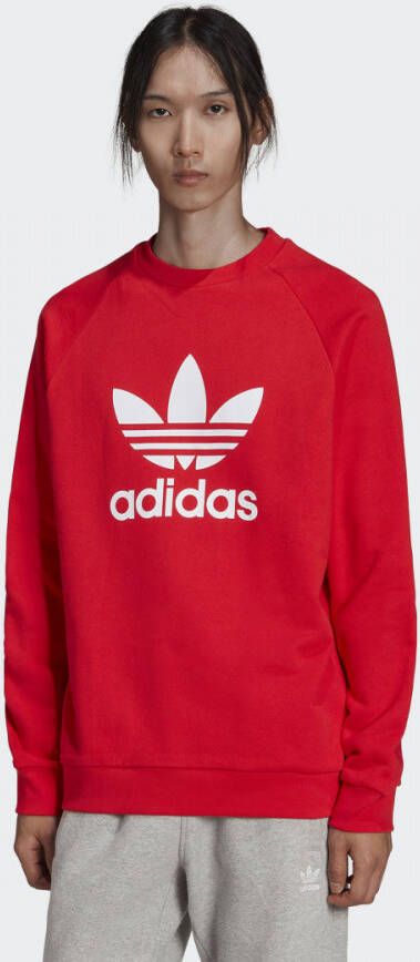 Adidas Rood Wit Lichtgewicht Crewneck Sweatshirt Red Heren