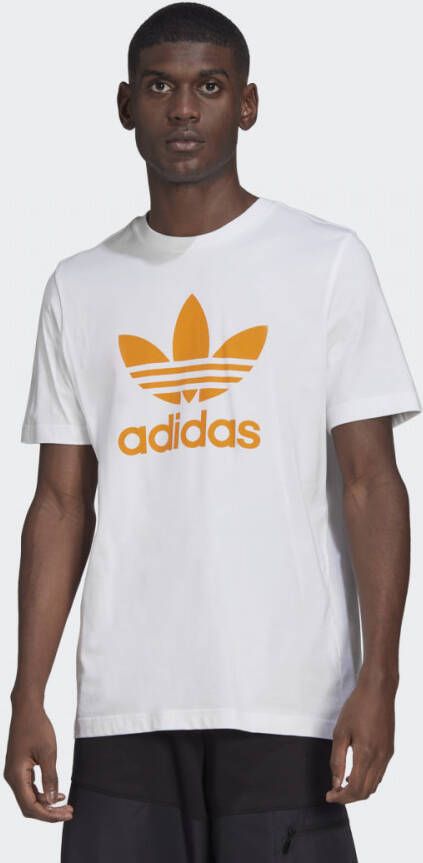 Adidas Trefoil Logo Tee Wit Oranje Korte Mouw White Heren
