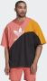 Adidas Colorblock Tee Heren T-shirt Zwart Oranje Multicolor Heren - Thumbnail 1