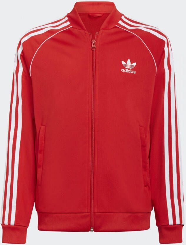 Adidas Rood Wit Tracktop Jas voor Jongens Red Unisex