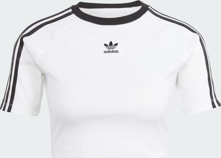 Adidas Originals Adicolor 3-stripes Crop T-shirt T-shirts Dames white maat: XS beschikbare maaten:XS S M L