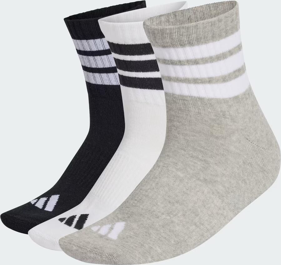 Adidas 3-Stripes Cushioned Sportswear Mid-Cut Sokken 3 Paar
