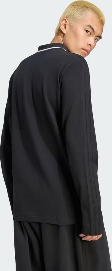 Adidas 3-Stripes Engineered Rib Poloshirt met Lange Mouwen - Foto 6