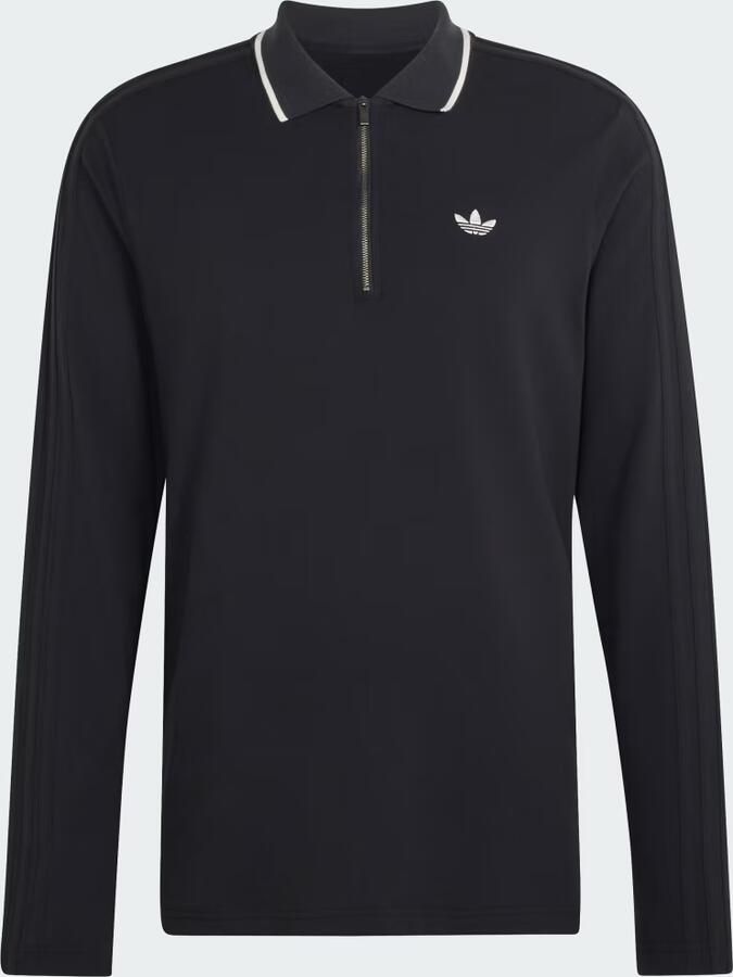 Adidas 3-Stripes Engineered Rib Poloshirt met Lange Mouwen - Foto 4