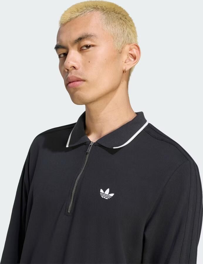 Adidas 3-Stripes Engineered Rib Poloshirt met Lange Mouwen - Foto 3