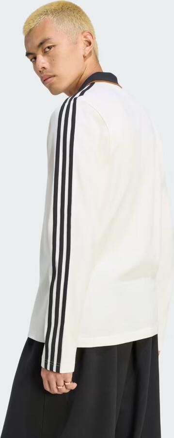 Adidas 3-Stripes Engineered Rib Poloshirt met Lange Mouwen - Foto 6