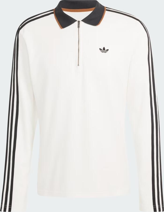Adidas 3-Stripes Engineered Rib Poloshirt met Lange Mouwen - Foto 3