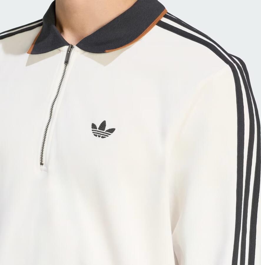 Adidas 3-Stripes Engineered Rib Poloshirt met Lange Mouwen - Foto 2