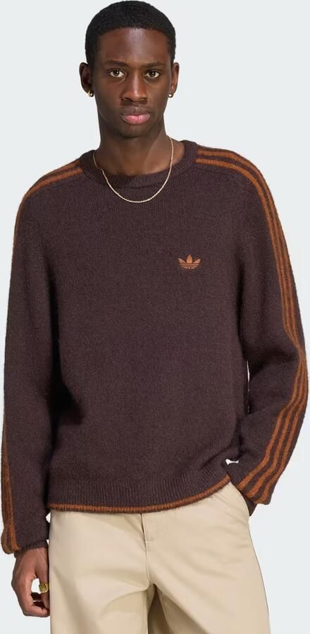 Adidas 3-Stripes Fluffy Knit Sweatshirt