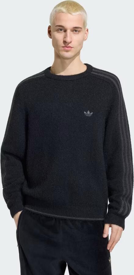 Adidas 3-Stripes Fluffy Knit Sweatshirt