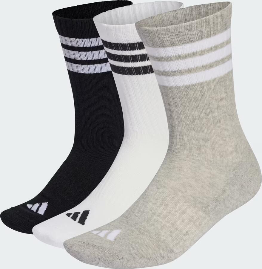 Adidas 3-STRIPES GEVOERDE SPORTSWEAR SOKKEN 3 PAAR