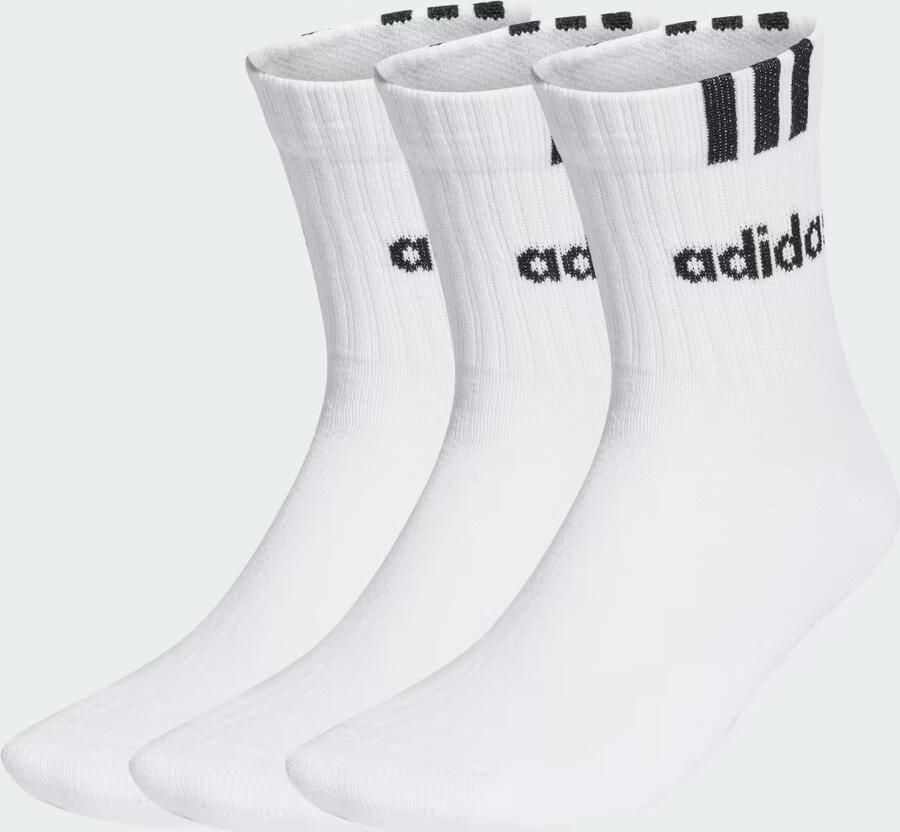 Adidas Sportswear Cushion Linear 3 Streifen Crew Sokken (3 Pack) Middellang white black maat: 40-42 beschikbare maaten:37-39 40-42 43-45