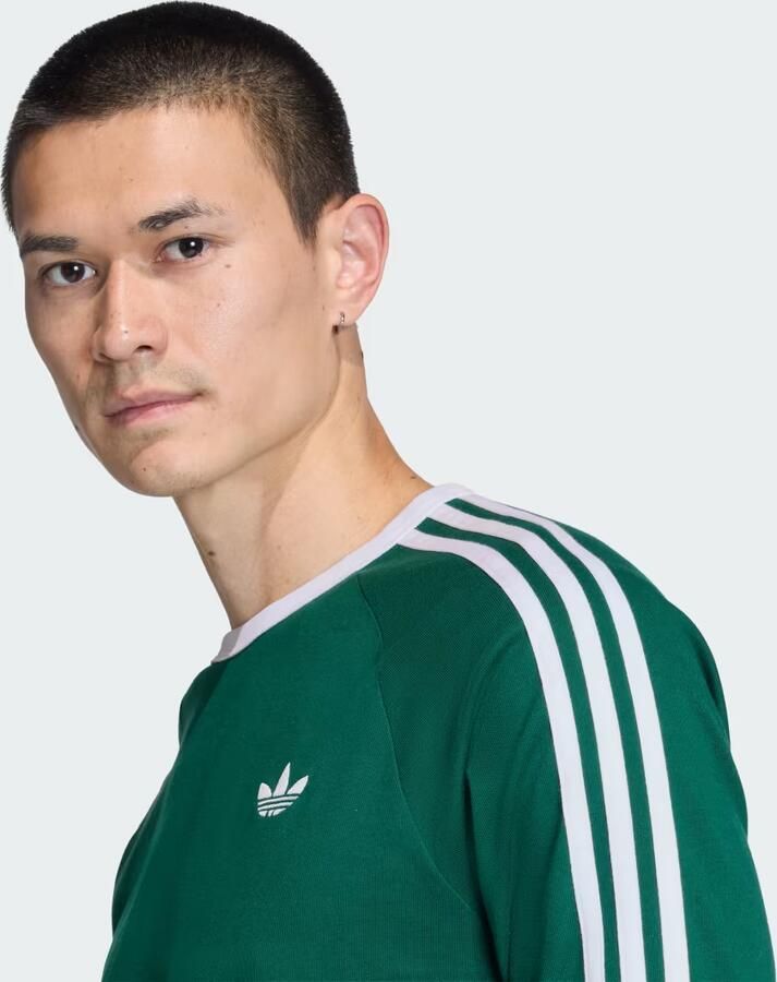 Adidas Originals 3-Stripes Long Sleeve T-Shirt Groen- Heren Groen - Foto 4