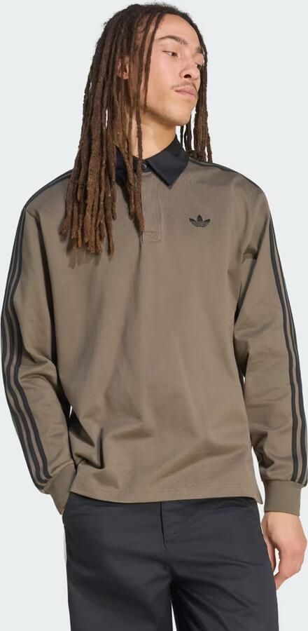 Adidas 3-STRIPES RUGBYPOLO MET LANGE MOUWEN