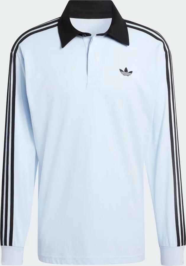 Adidas Originals 3 Stripes Rugby Long Sleeve Polo Shirt Blauw- Heren Blauw - Foto 5