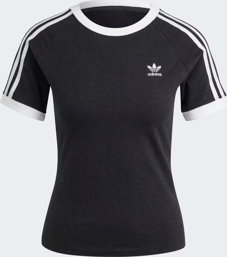 Adidas Originals 3-Stripes Slim T-Shirt Black- Dames Black