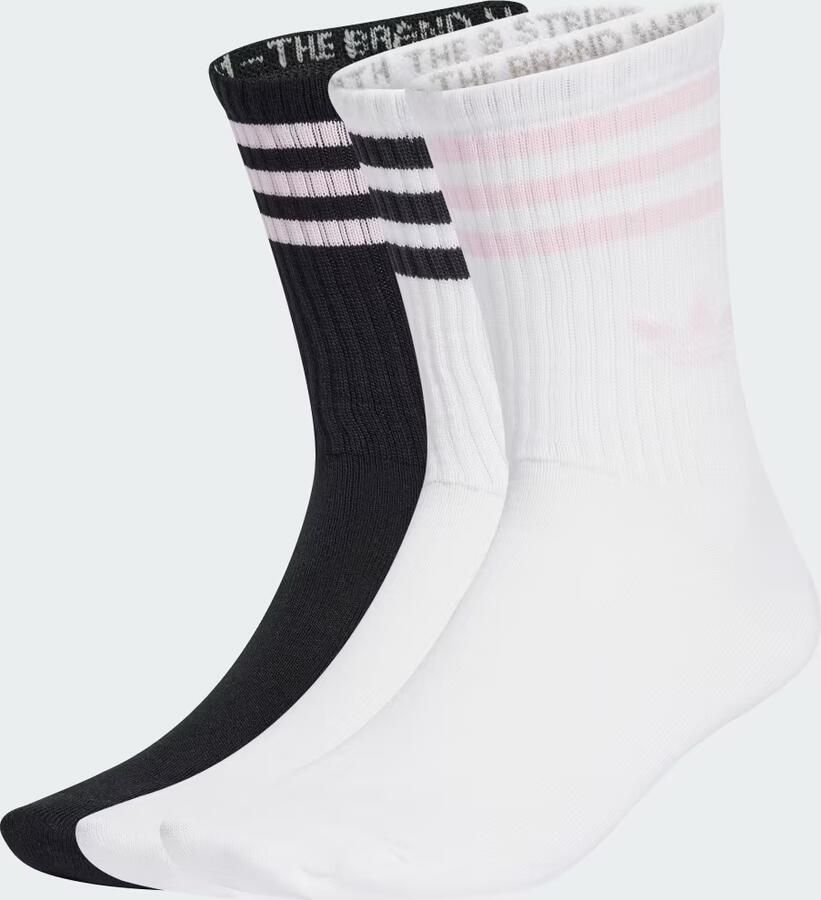 Adidas Originals 3 PACK 3S CREW S white black clear pink Wo Sokken wit Maat 37-39 Kleding - Foto 4
