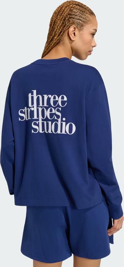Adidas 3 STRIPES STUDIO BOYFRIEND SHIRT MET LANGE MOUWEN - Foto 6