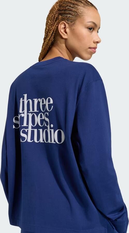 Adidas 3 STRIPES STUDIO BOYFRIEND SHIRT MET LANGE MOUWEN - Foto 5
