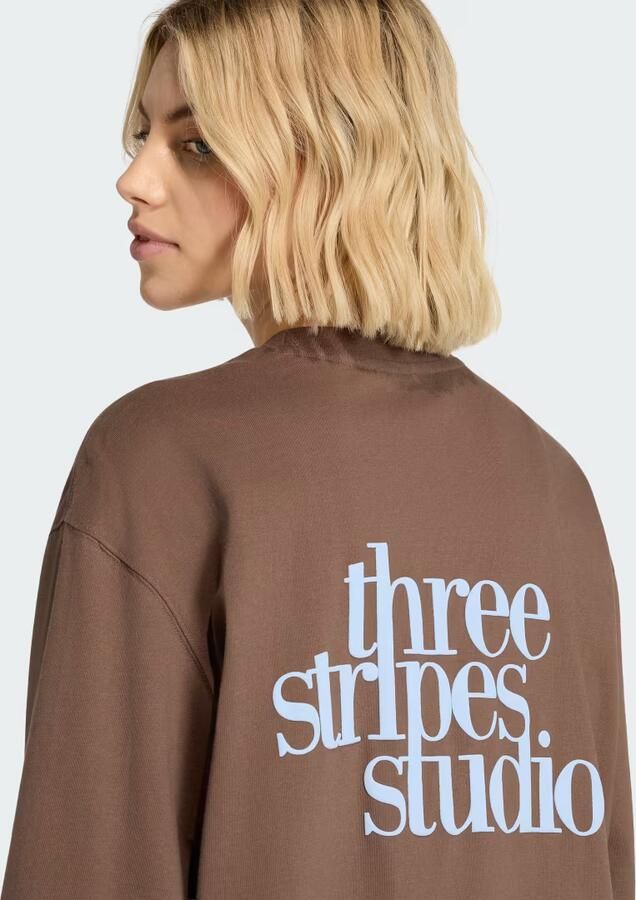 Adidas 3 STRIPES STUDIO BOYFRIEND SHIRT MET LANGE MOUWEN - Foto 5