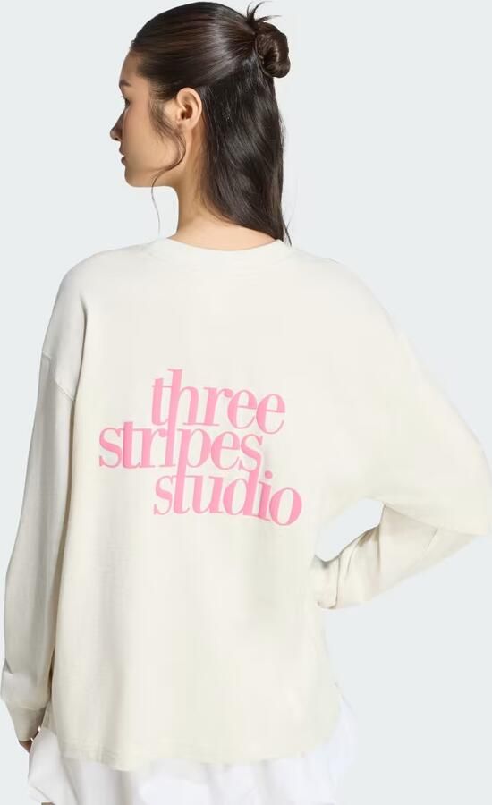 Adidas 3 STRIPES STUDIO BOYFRIEND SHIRT MET LANGE MOUWEN - Foto 4