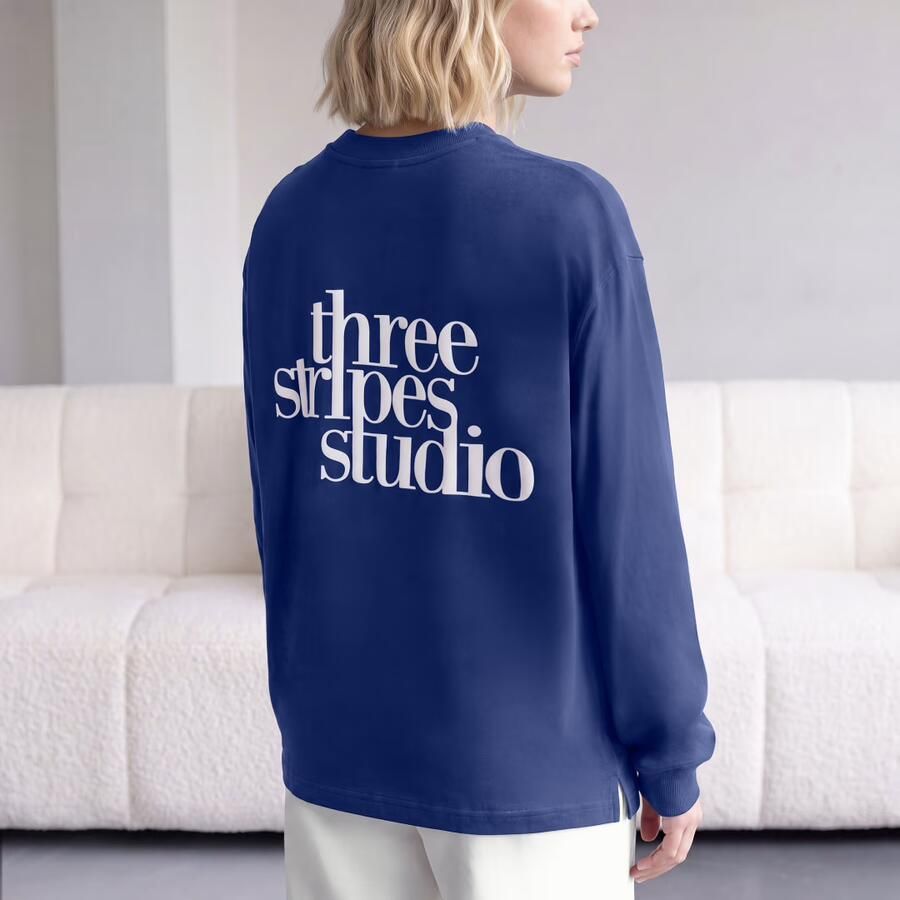 Adidas 3 STRIPES STUDIO BOYFRIEND SHIRT MET LANGE MOUWEN - Foto 3