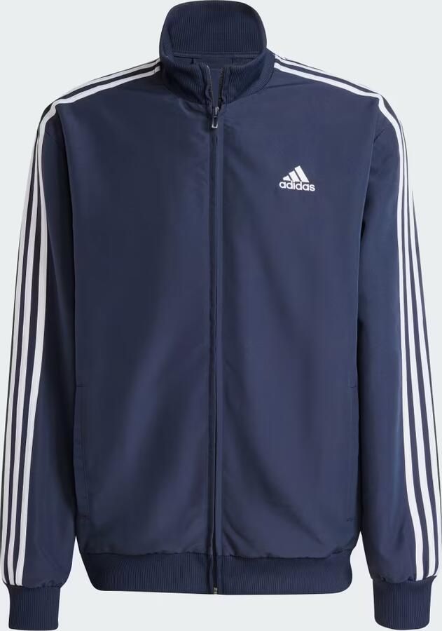 Adidas Sportieve Blauwe Geweven 3-Stripes Jumpsuit Blue Heren