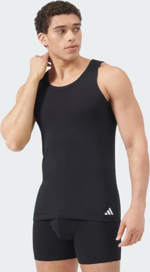 Adidas Sportswear Tanktop Active Flex Cotton Katoenmix elastisch ronde hals (Set van 2)