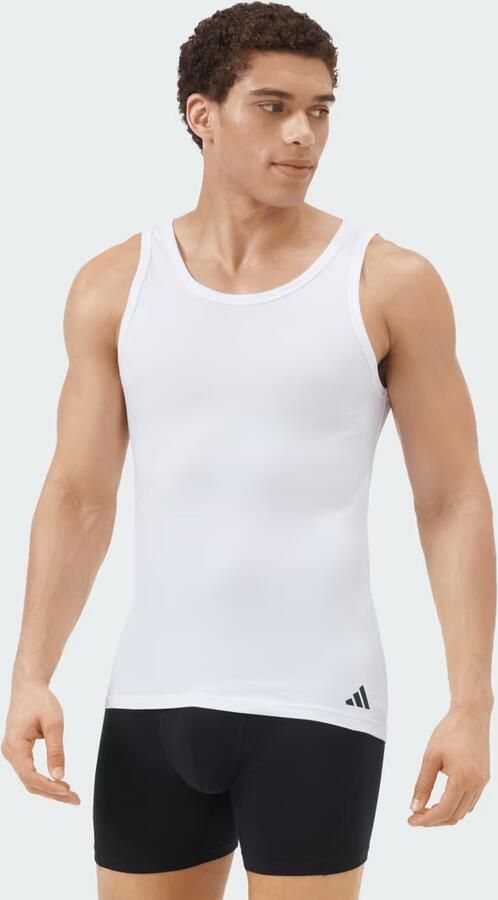 Adidas Sportswear Tanktop Active Flex Cotton Katoenmix elastisch ronde hals (Set van 2)