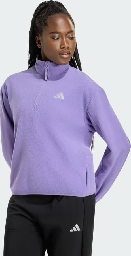 Adidas ADI365 Running Essentials Winterized Fleece Sweater met Halflange Rits