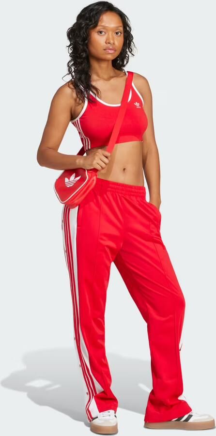 Adidas Originals 3-Stripes Crop Tank Top Rood- Dames Rood - Foto 3