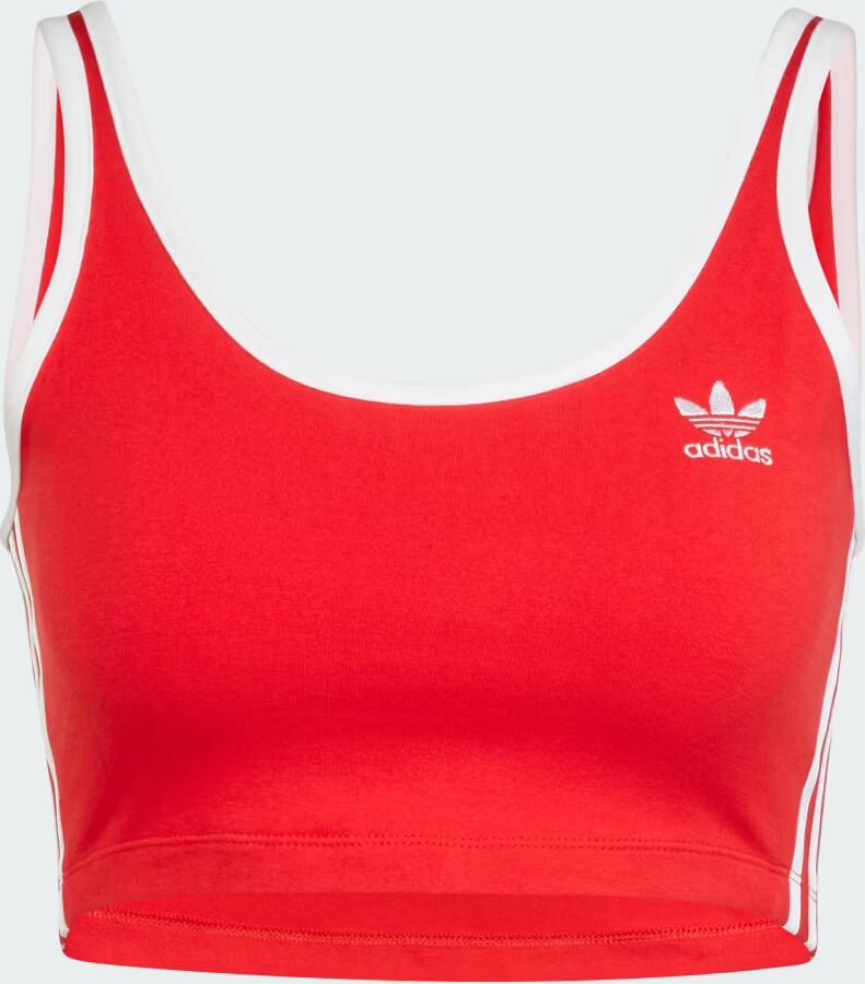 Adidas Originals 3-Stripes Crop Tank Top Rood- Dames Rood