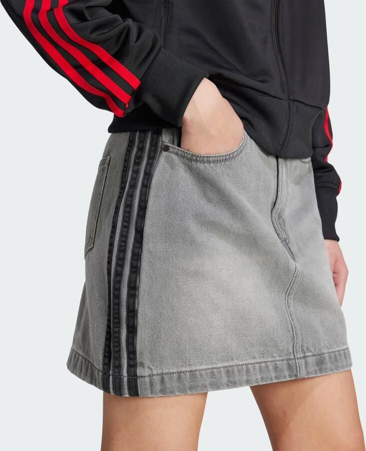 Adidas Originals Denim Mini Skirt Grijs- Dames Grijs - Foto 3