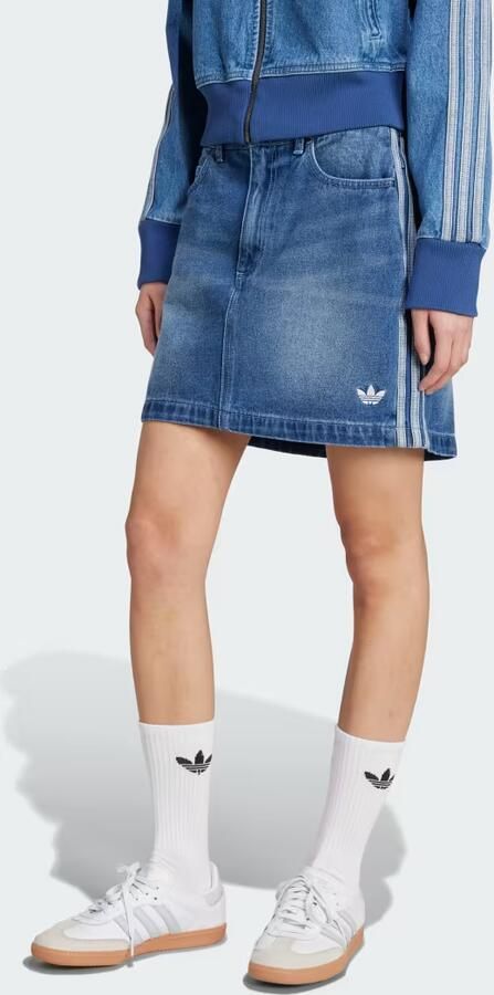 Adidas Originals Denim Mini Skirt Blauw- Dames Blauw - Foto 7