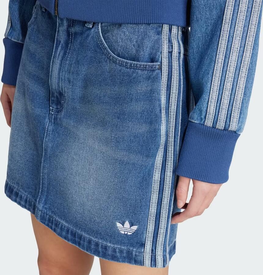 Adidas Originals Denim Mini Skirt Blauw- Dames Blauw